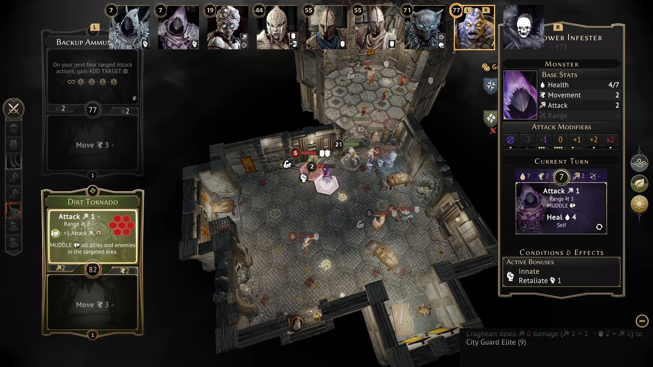 A screenshot showing an in-progress game of Gloomhaven